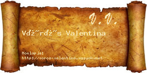 Vörös Valentina névjegykártya