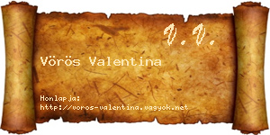 Vörös Valentina névjegykártya