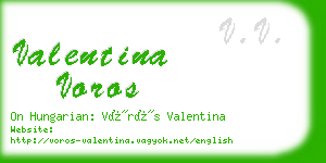 valentina voros business card